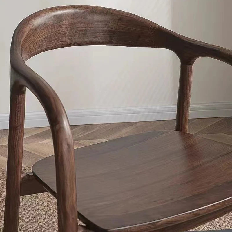 Solid Wood & Leather Accent Chair