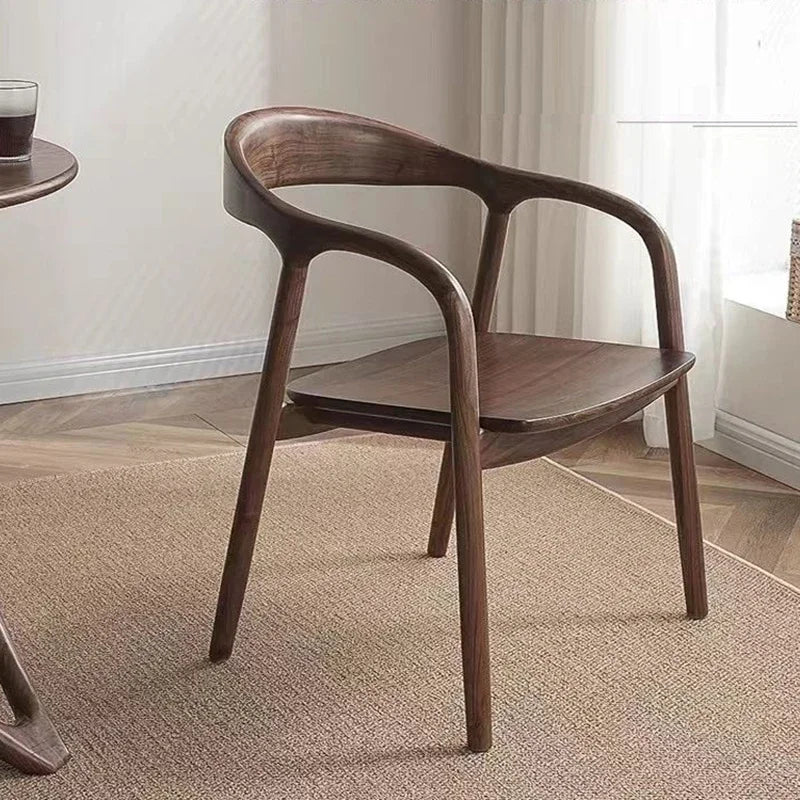 Solid Wood & Leather Accent Chair