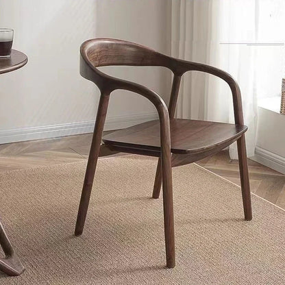 Solid Wood & Leather Accent Chair