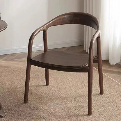 Solid Wood & Leather Accent Chair